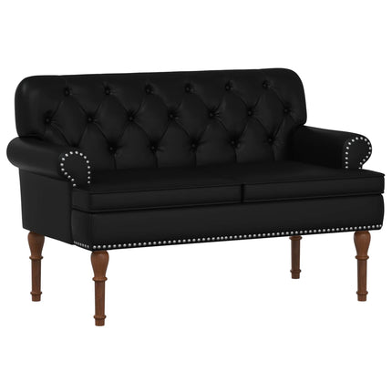 Lænestol med knap tufting Sort 120 x 65 x 77 cm Kunstlæder