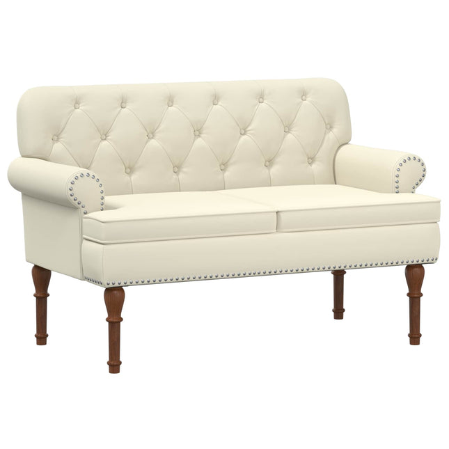Lænestol med knap tufting Cremefarvet 120 x 65 x 77 cm