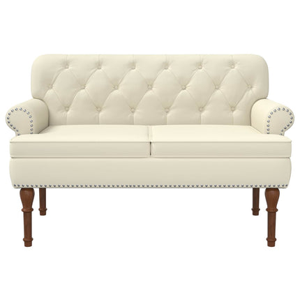 Lænestol med knap tufting Cremefarvet 120 x 65 x 77 cm