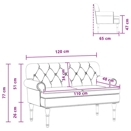 Lænestol med knap tufting Vinrød 120 x 65 x 77 cm Kunstlæder
