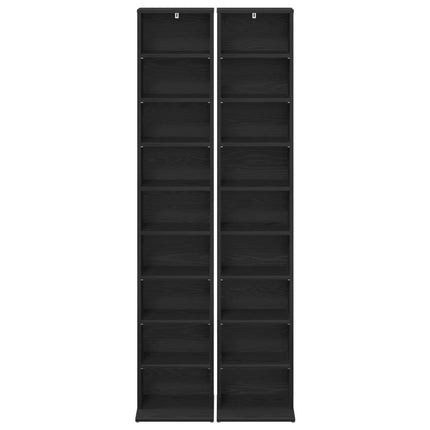 CD Skab 2 stk. Sort eg 33 x 23,5 x 175 cm Konstrueret træ