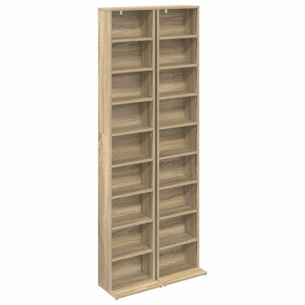 CD Skab 2 stk. Sonoma-eg 33 x 23,5 x 175 cm Konstrueret træ