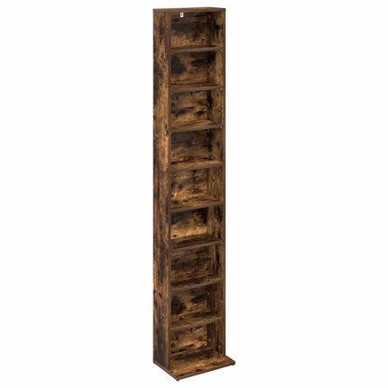 CD Skab 2 stk. Røget eg 33 x 23,5 x 175 cm Konstrueret træ