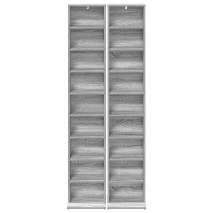 CD Skab 2 stk. Grå Sonoma 33 x 23,5 x 175 cm Konstrueret træ
