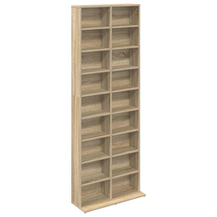 CD Skab Sonoma-eg 65 x 23,5 x 175 cm Konstrueret træ