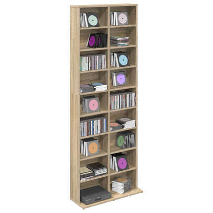 CD Skab Sonoma-eg 65 x 23,5 x 175 cm Konstrueret træ