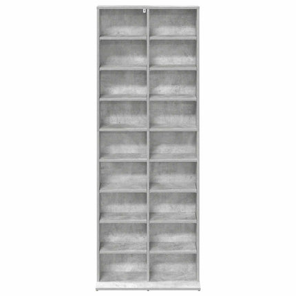 CD Skab Betongrå 65 x 23,5 x 175 cm Konstrueret træ