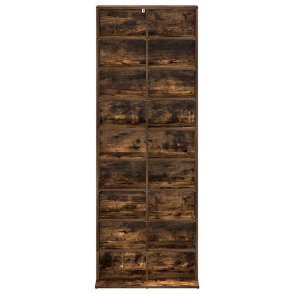 CD Skab Røget eg 65 x 23,5 x 175 cm Konstrueret træ