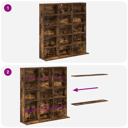 CD Skab Røget eg 96 x 23,5 x 97,5 cm Konstrueret træ