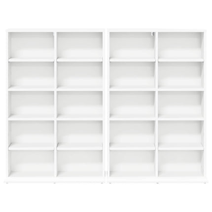 CD Skab 2 stk. Hvid 65 x 23,5 x 97,5 cm Konstrueret træ