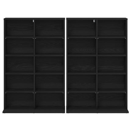 CD Skab 2 stk. Sort eg 65 x 23,5 x 97,5 cm Konstrueret træ
