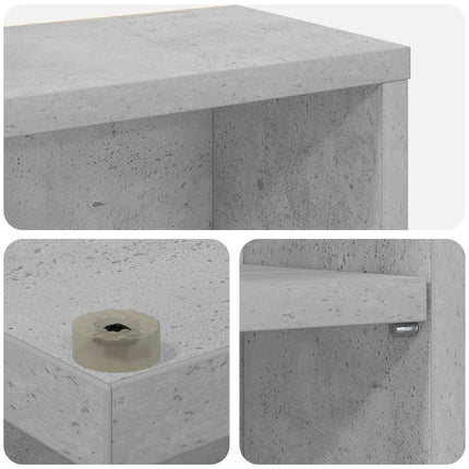 CD Skab Betongrå 65 x 23,5 x 97,5 cm Konstrueret træ