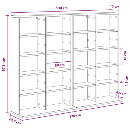 CD Skab 2 stk. Artisan-eg 65 x 23,5 x 97,5 cm Konstrueret træ