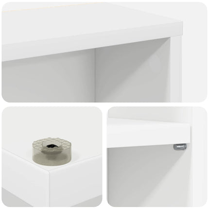 CD Skab Hvid 33 x 23,5 x 97,5 cm Konstrueret træ