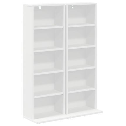 CD Skab 2 stk. Hvid 33 x 23,5 x 97,5 cm Konstrueret træ
