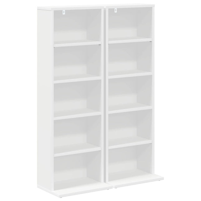 CD Skab 2 stk. Hvid 33 x 23,5 x 97,5 cm Konstrueret træ