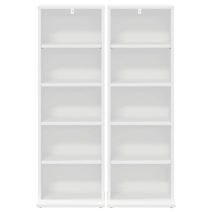 CD Skab 2 stk. Hvid 33 x 23,5 x 97,5 cm Konstrueret træ