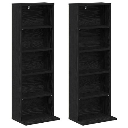 CD Skab 2 stk. Sort eg 33 x 23,5 x 97,5 cm Konstrueret træ