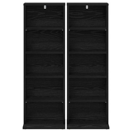 CD Skab 2 stk. Sort eg 33 x 23,5 x 97,5 cm Konstrueret træ