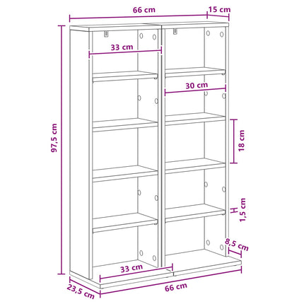 CD Skab 2 stk. Sort eg 33 x 23,5 x 97,5 cm Konstrueret træ