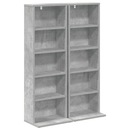 CD Skab 2 stk. Betongrå 33 x 23,5 x 97,5 cm Konstrueret træ
