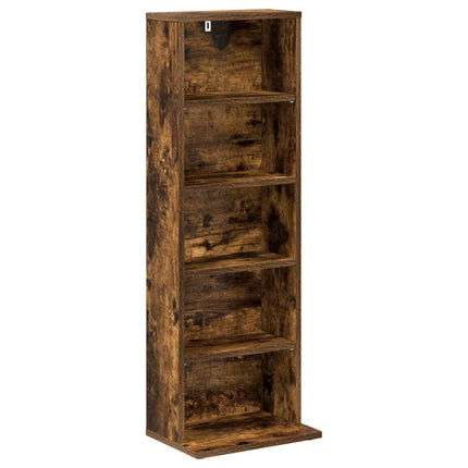 CD Skab Røget eg 33 x 23,5 x 97,5 cm Konstrueret træ