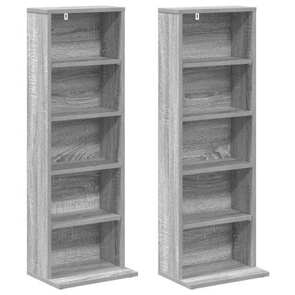 CD Skab 2 stk. Grå Sonoma 33 x 23,5 x 97,5 cm Konstrueret træ