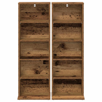 CD Skab 2 stk. Gammelt træ 33 x 23,5 x 97,5 cm Konstrueret træ