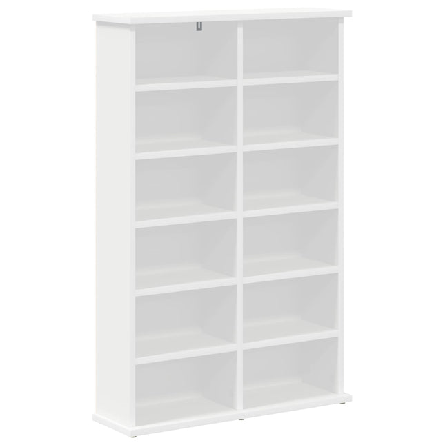 CD Skab Hvid 60 x 17 x 92 cm Konstrueret træ