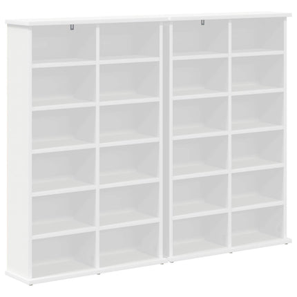 CD Skab 2 stk. Hvid 60 x 17 x 92 cm Konstrueret træ