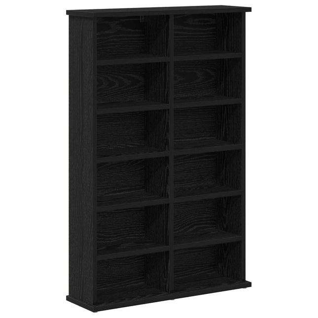 CD Skab Sort eg 60 x 17 x 92 cm Konstrueret træ