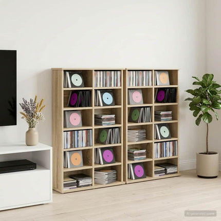 CD Skab 2 stk. Sonoma-eg 60 x 17 x 92 cm Konstrueret træ