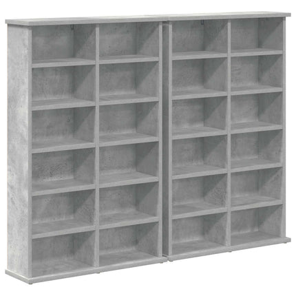 CD Skab 2 stk. Betongrå 60 x 17 x 92 cm Konstrueret træ