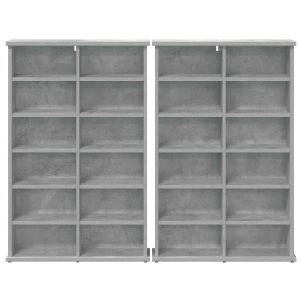 CD Skab 2 stk. Betongrå 60 x 17 x 92 cm Konstrueret træ