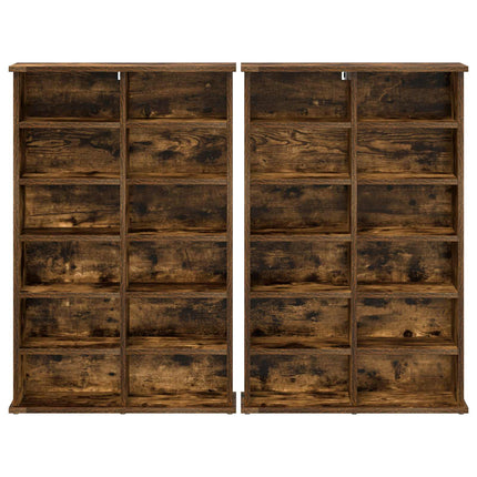 CD Skab 2 stk. Røget eg 60 x 17 x 92 cm Konstrueret træ