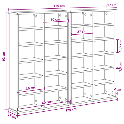 CD Skab 2 stk. Grå Sonoma 60 x 17 x 92 cm Konstrueret træ