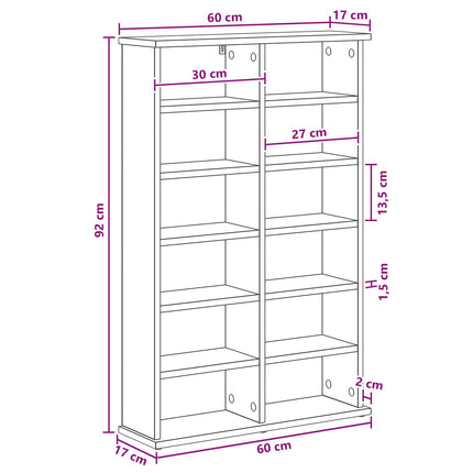 CD Skab Gammelt træ 60 x 17 x 92 cm Konstrueret træ