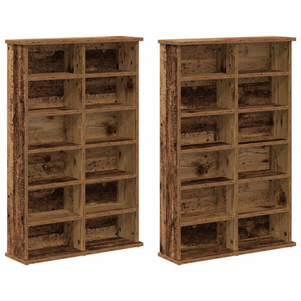 CD Skab 2 stk. Gammelt træ 60 x 17 x 92 cm Konstrueret træ