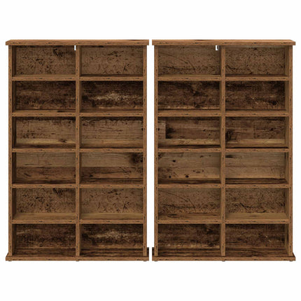 CD Skab 2 stk. Gammelt træ 60 x 17 x 92 cm Konstrueret træ