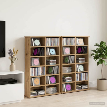 CD Skab 2 stk. Artisan-eg 60 x 17 x 92 cm Konstrueret træ