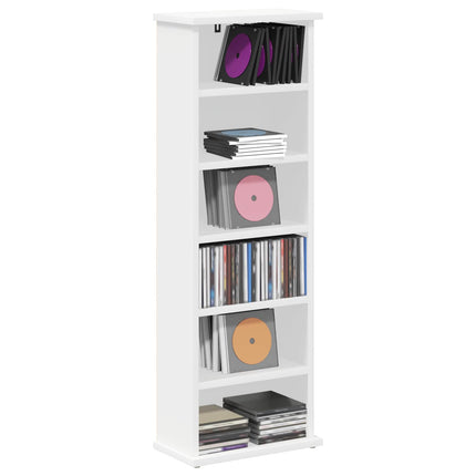 CD Skab Hvid 60 x 17 x 92 cm Konstrueret træ