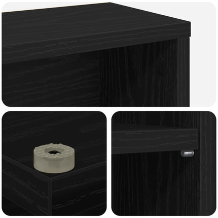 CD Skab Sort eg 60 x 17 x 92 cm Konstrueret træ