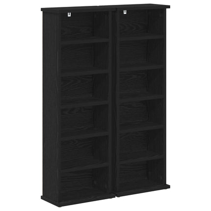 CD Skab 2 stk. Sort eg 60 x 17 x 92 cm Konstrueret træ