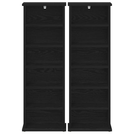 CD Skab 2 stk. Sort eg 60 x 17 x 92 cm Konstrueret træ