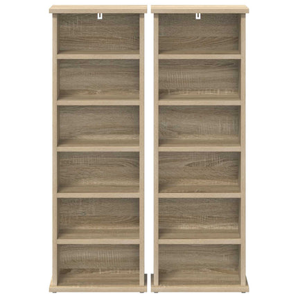 CD Skab 2 stk. Sonoma-eg 60 x 17 x 92 cm Konstrueret træ