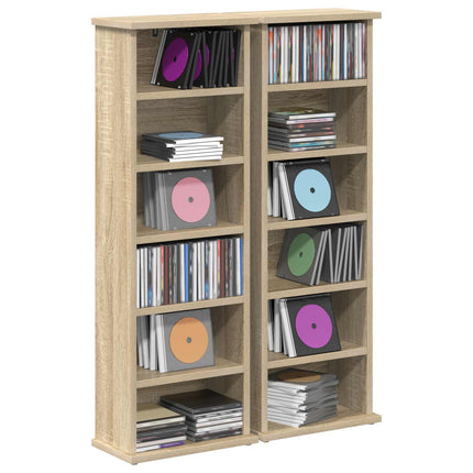 CD Skab 2 stk. Sonoma-eg 60 x 17 x 92 cm Konstrueret træ