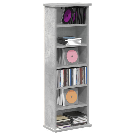 CD Skab Betongrå 60 x 17 x 92 cm Konstrueret træ