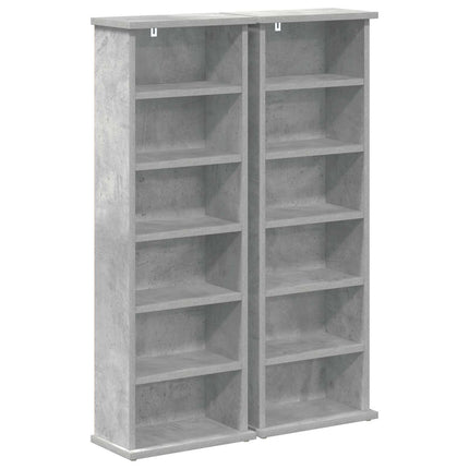 CD Skab 2 stk. Betongrå 60 x 17 x 92 cm Konstrueret træ
