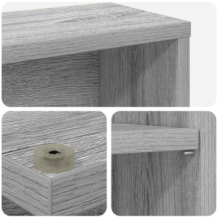 CD Skab Grå Sonoma 60 x 17 x 92 cm Konstrueret træ
