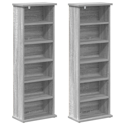 CD Skab 2 stk. Grå Sonoma 60 x 17 x 92 cm Konstrueret træ
